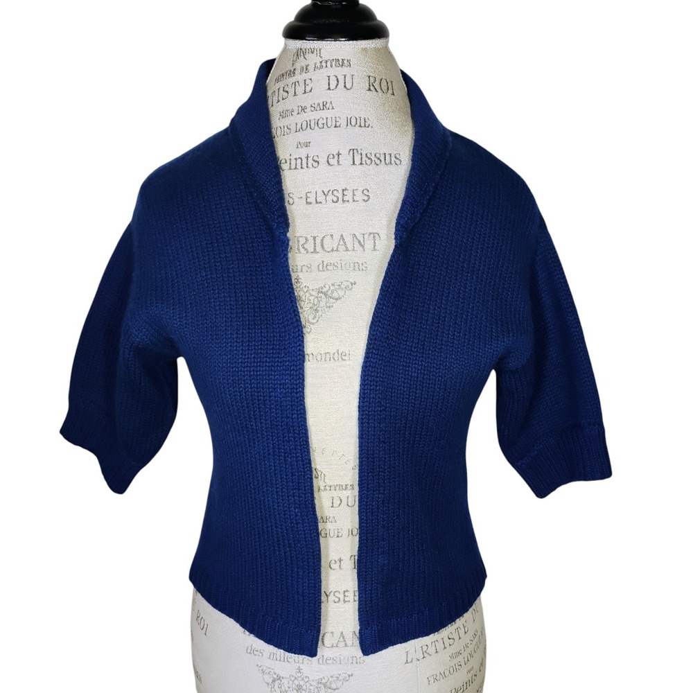 Sablyn Wool Cashmere Cardigan Sweater Womens Small Blue Quiet Luxury Elevated